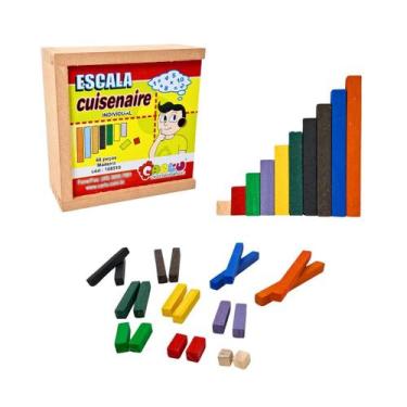 Imagem de Escala Cuisenaire 68 peças Brinquedos Educativos Pedagógico Infantil E