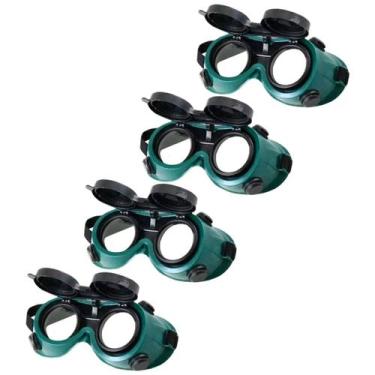 Imagem de Oculos De Solda Kit 4 Uni EPI Mascara De Protecao Articulavel Dupla Le