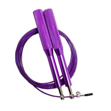 Imagem de Corda Pular Aço 3m Rolamento Speed Profissional - Ideal Mix, Roxo