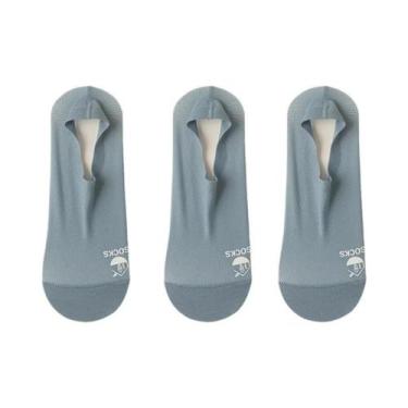 Imagem de Meias Invisíveis Masculinas 3 Pares Respiráveis Em Malha Antiderrapant