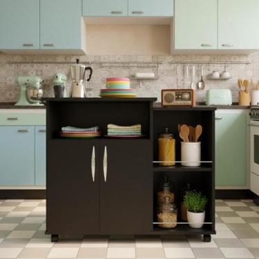 Imagem de Balcão Fruteira 88cm com Nicho e Rodízios  Ideal para Cozinha - ECOMME