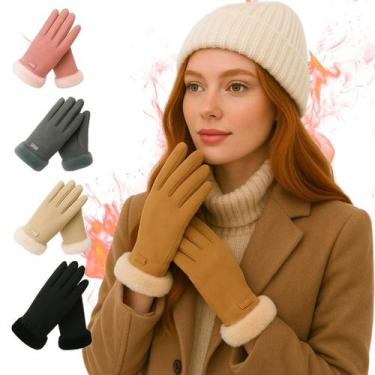 Imagem de Luva Feminina Touch Térmica Forrada Inverno Frio Intenso Elegante - Se