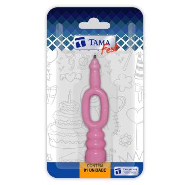 Imagem de Vela De Aniversário Números Rosa Com 1 Un. - TAMAROZZI EMBALAGENS