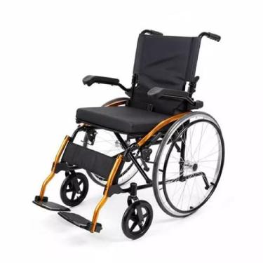 Imagem de Cadeira de Rodas Manual Dobrável Dellamed D600 Pop T44 em Aço Suporta 