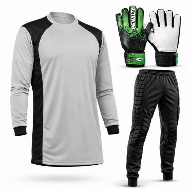Imagem de Kit Goleiro Juvenil Camisa + Calça Acolchoada + Luva De Goleiro Penalty-Unissex