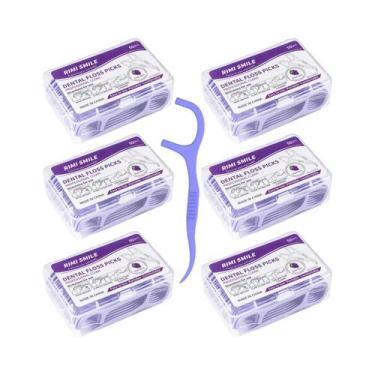 Imagem de Fio Dental Descartável Com Sabor Uva, 30, 50, 150, 300, 600 Unidades, 