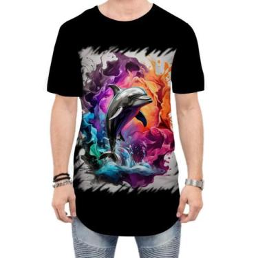Imagem de Camiseta Longline Golfinho Inteligência Arte Pintura 4 - Kasubeck Stor