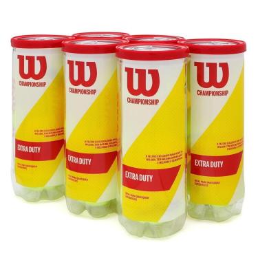 Imagem de Kit Bola de Tênis Wilson Championship Extra Duty - 6 Tubos / 18 Unidades-Unissex