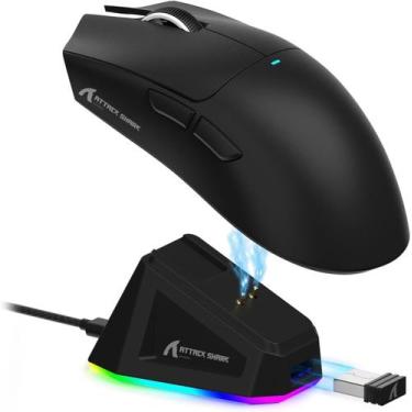 Imagem de ATTACK SHARK X11 Mouse sem fio leve 62g RGB conexão tri 2.4G USBC BT22
