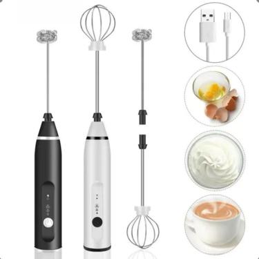 Imagem de Mini Mixer Elétrico Portátil de Mão Premium Colchões 2 em 1 com 3 Velocidades para Bebidas e Ovos Bivolt