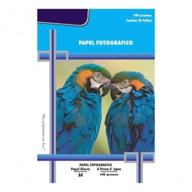 Imagem de Papel Foto Glossy 180g-m2 A4 Branco 20fls Branco