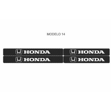 Imagem de Soleira Automotiva para Portas Dianteiras e Traseiras Universal Fibra de Carbono Anti R...