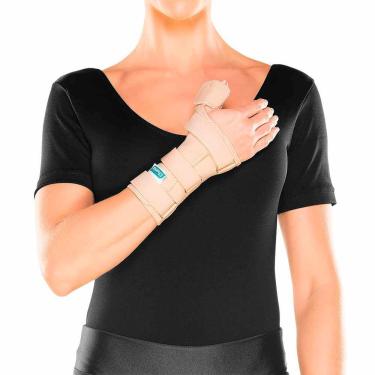 Imagem de Tala Para Punho E Polegar Chantal - Curta - Direita - Bege - Gg