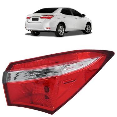 Imagem de Lanterna Traseira Corolla 2015 2016 2017 Bicolor Canto Lente Lisa Acrí