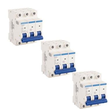 Imagem de 3 Disjuntor 4A Tripolar Tramontina TDJ3 Curva C 3kA