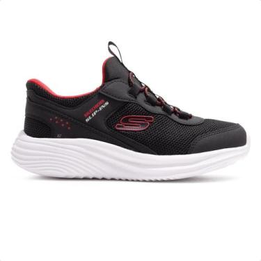 Imagem de Tênis Skechers Bounder Pro Infantil, Preto, Branco, 30
