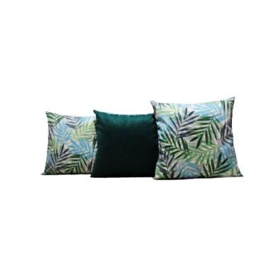 Imagem de Capas Almofadas 45x45 Tecido Veludo Estampado Conjunto 3 Peças Nallu D