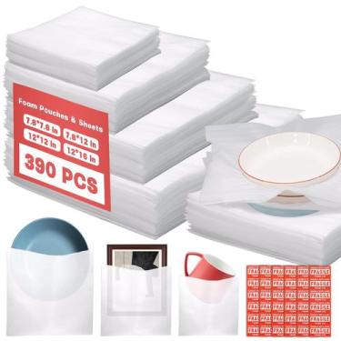 Imagem de Bolsas de espuma para embalagem BIOBUBANA 390 peças com adesivos de fr