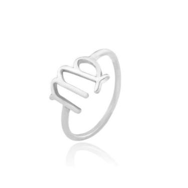 Imagem de ANEL SIGNO DE VIRGEM BANHADO A RÓDIO BRANCO - Joia Semijoia - VIDIÈ, 1
