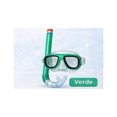 Imagem de Kit Mergulho Infantil Máscara Snorkel Regulável Praia Piscina Silicone
