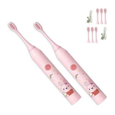 Imagem de Escova de Dente Eletrica Recarregavel Kit 2 Uni Gengiva Lingua Limpeza