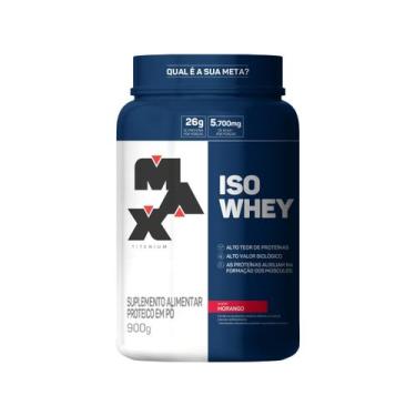 Imagem de Whey Protein Isolado Iso Whey (900g) Max Titanium, 1, 900g, Morango