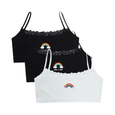 Imagem de Sutiãs De Treino Pequenos Com Estampa De Arco-Íris Para Meninas Adoles