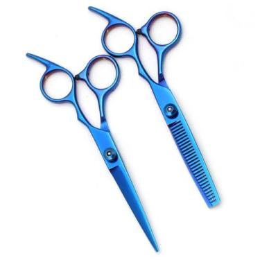 Imagem de Conjunto De Tesouras De Cabeleireiro Roxas Em Aço Inoxidável Para Barb