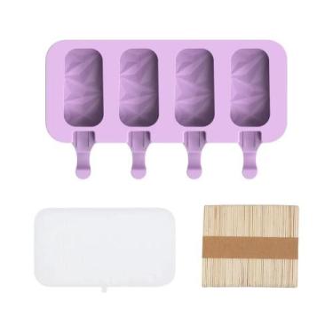 Imagem de Forma De Silicone DIY Para Sorvete Com Tampa, Utensílio Para Fazer Pic