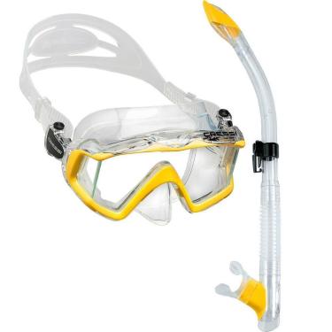 Imagem de Kit de Mergulho Máscara+Respirador Cressi Pano 3 + Tao Semi Dry-Unissex