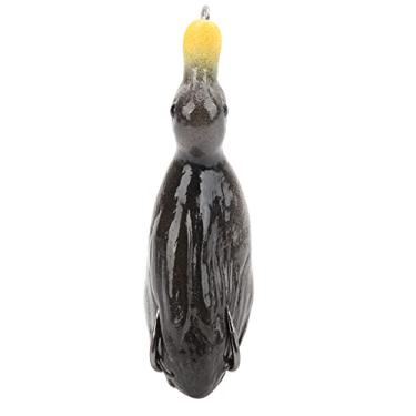Imagem de 01 Isca de peixe artificial, isca de peixe com gancho para a camada superior de água para os amantes de pesca (preta)