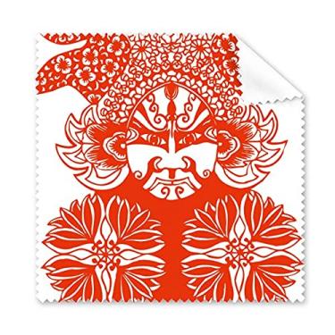 Imagem de Limpador de óculos de limpeza Red Head Beijing Opera pano de limpeza para tela de telefone 5 peças