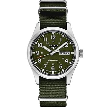 Imagem de Seiko Relógio masculino esportivo SRPG33 Seiko 5 verde 39,4 mm aço inoxidável