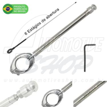 Imagem de Antena Corta Pipa Moto Retrátil Guidao Aço Inox 7/8&quot; Prata