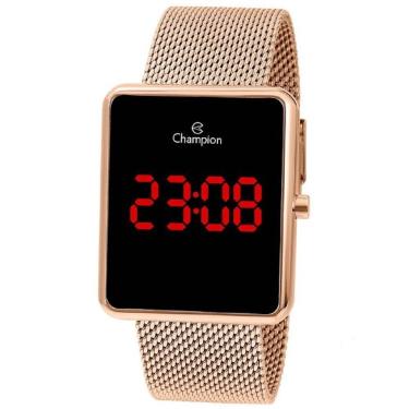 Imagem de Relógio Champion Feminino Digital Led Ch40080P Rose Quadrado