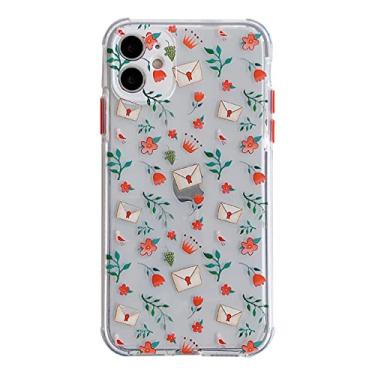 Imagem de Capa de folha de flor para iPhone 13 12 Pro Max 8 7 Plus X XS XR 11 Capa Traseira Floral Colorida Macia Transparente, Estilo 2, Para Iphone 7 Plus