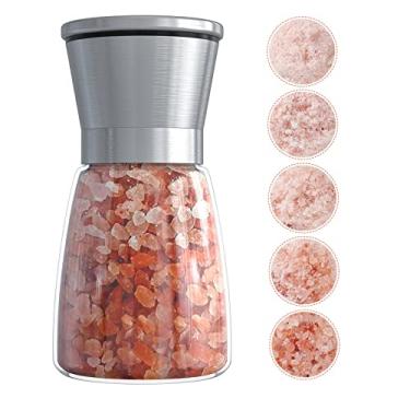 Imagem de Moedor de sal ou pimenta de aço inoxidável Ebaco original - Moedor de especiarias superior com lâminas de cerâmica, aço inoxidável escovado e grossura ajustável da Pepper Grinder (pacote único), A