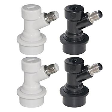 Imagem de PERA Conjunto de 2 pares Ball Lock MFL Gas & Liquid Beer de desconexão rápida, 0,6 cm, cinza e branco
