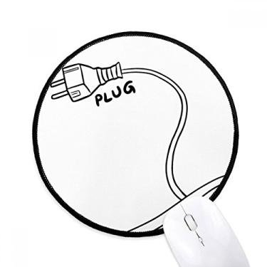 Imagem de DIYthinker Plug Line Pintura Desenho à Mão Mouse Pad Desktop Office Tapete Redondo para Computador