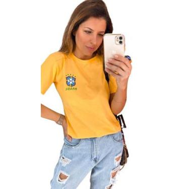 Imagem de Blusa Tshirts Camisa Do Brasil Feminina Verde Azul - Dani Lavie