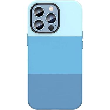 Imagem de RAYESS Capa para iPhone 14/14 Plus/14 Pro/14 Pro Max, capa de celular resistente a estilhaçamento de cores contrastantes de costura de três cores, capa de proteção total à prova de choque (cor: azul, tamanho: 14 Pro