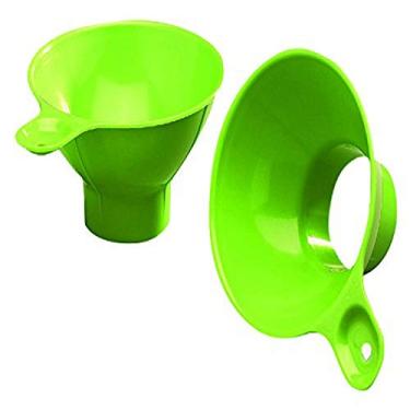 Imagem de Arrow Home Products Funil para conservas, limão – embalagem com dois – grande abertura para transferir frutas e legumes para recipientes e frascos – com nervuras de ventilação para fluxo mais rápido –