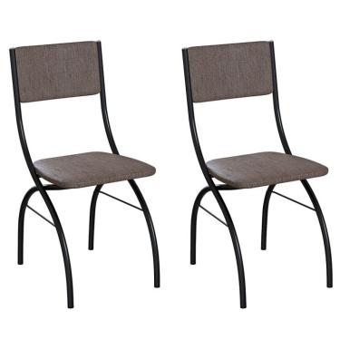 Imagem de Conjunto com 2 Cadeiras Dubbo Marrom e Preto