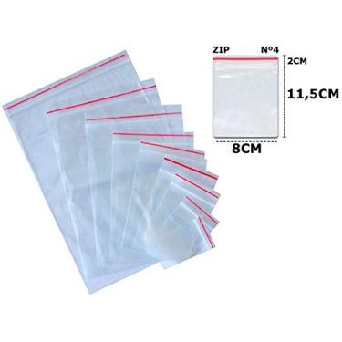 Imagem de 1000 Saco Fechamento Zip N°04 8x115mm Fecho Hermético (1pct)