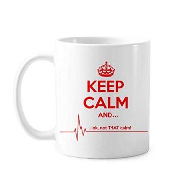 Imagem de Caneca Keep Calm vermelha preta cerâmica café xícara porcelana louça