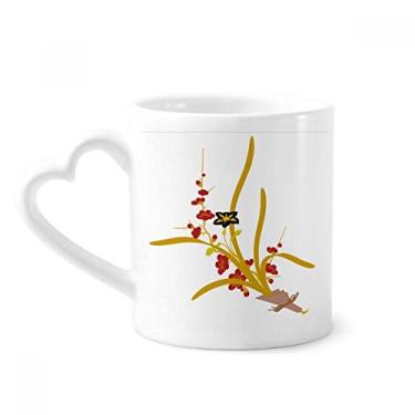 Imagem de Caneca de flor de cultura japonesa com pintura de cerâmica para café copo de coração de vidro