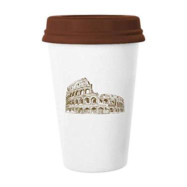 Imagem de Caneca de paisagem com desenho de marco da Itália em Roma, caneca de cerâmica para copo de café