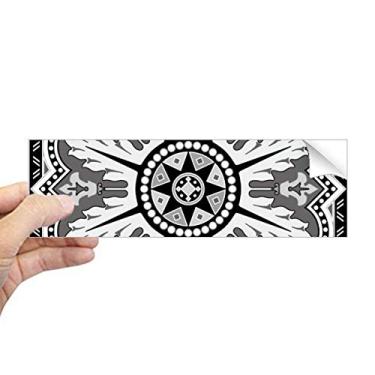 Imagem de DIYthinker Adesivo retangular de para-choque, preto, branco, estilo árabe, para notebook, janela