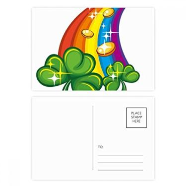 Imagem de Clover Rainbow Ireland St.Patrick's Day conjunto de cartão postal aniversário correspondência cartão de agradecimento