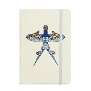 Imagem de Caderno com estampa tradicional de pipa da cultura chinesa, capa dura em tecido, diário clássico